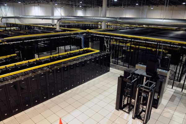 Data centre interior environment showing equipment density