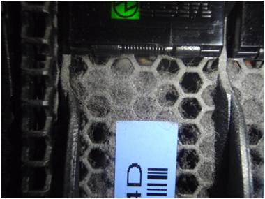 Heavy dust contamination on blade server rack requiring specialist HEPA decontamination