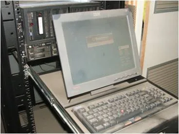 Console equipment contaminated with dust before cleaning