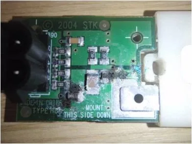 Electrical connectors showing corrosion from water ingress before restoration